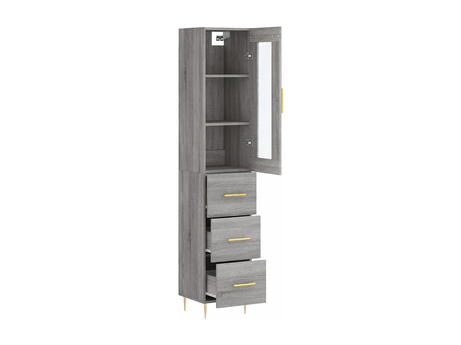 Buffet haut Sonoma gris 34,5x34x180 cm Bois d'ingénierie