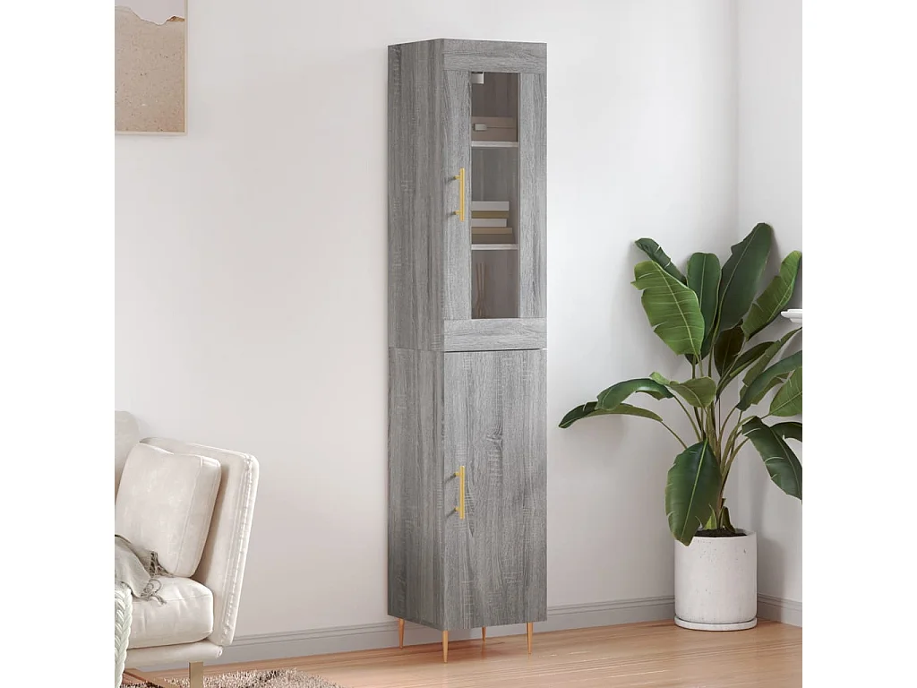 Buffet haut Sonoma gris 34,5x34x180 cm Bois d'ingénierie