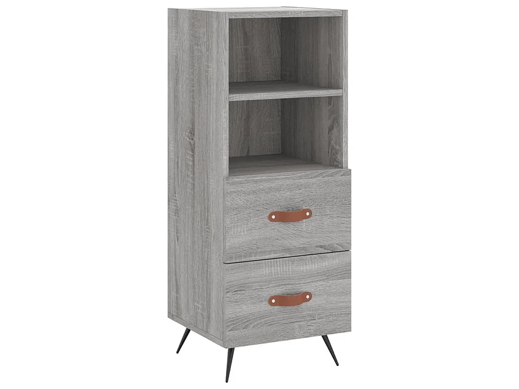 Hoge kast 34,5x34x180 cm bewerkt hout grijs sonoma eikenkleurig