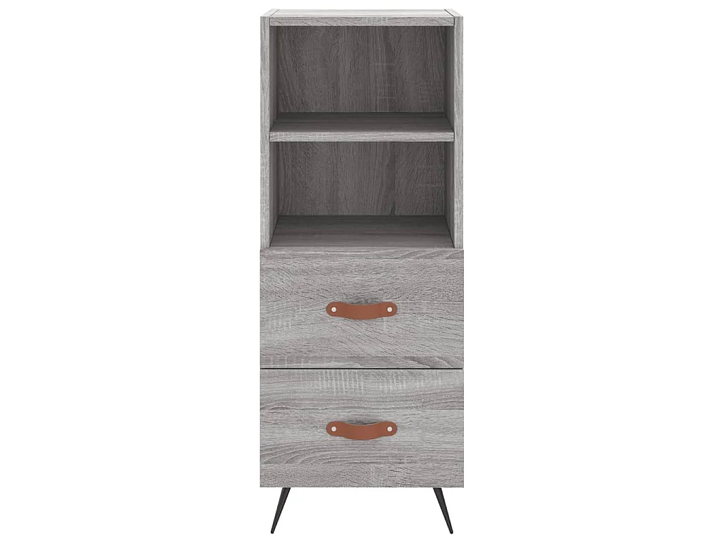 Hoge kast 34,5x34x180 cm bewerkt hout grijs sonoma eikenkleurig
