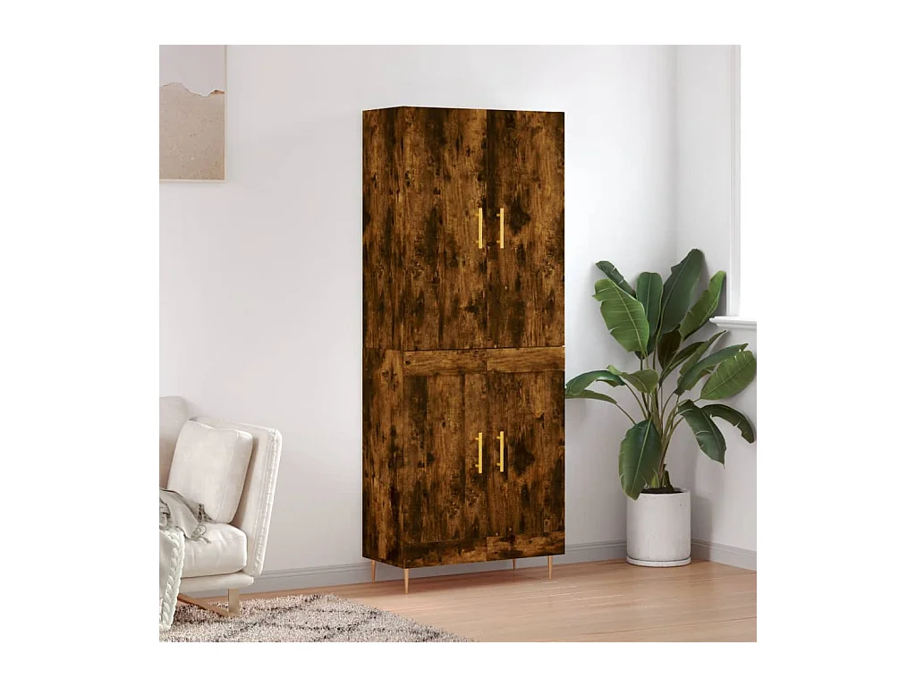 Highboard Räuchereiche 69,5x34x180 cm Holzwerkstoff
