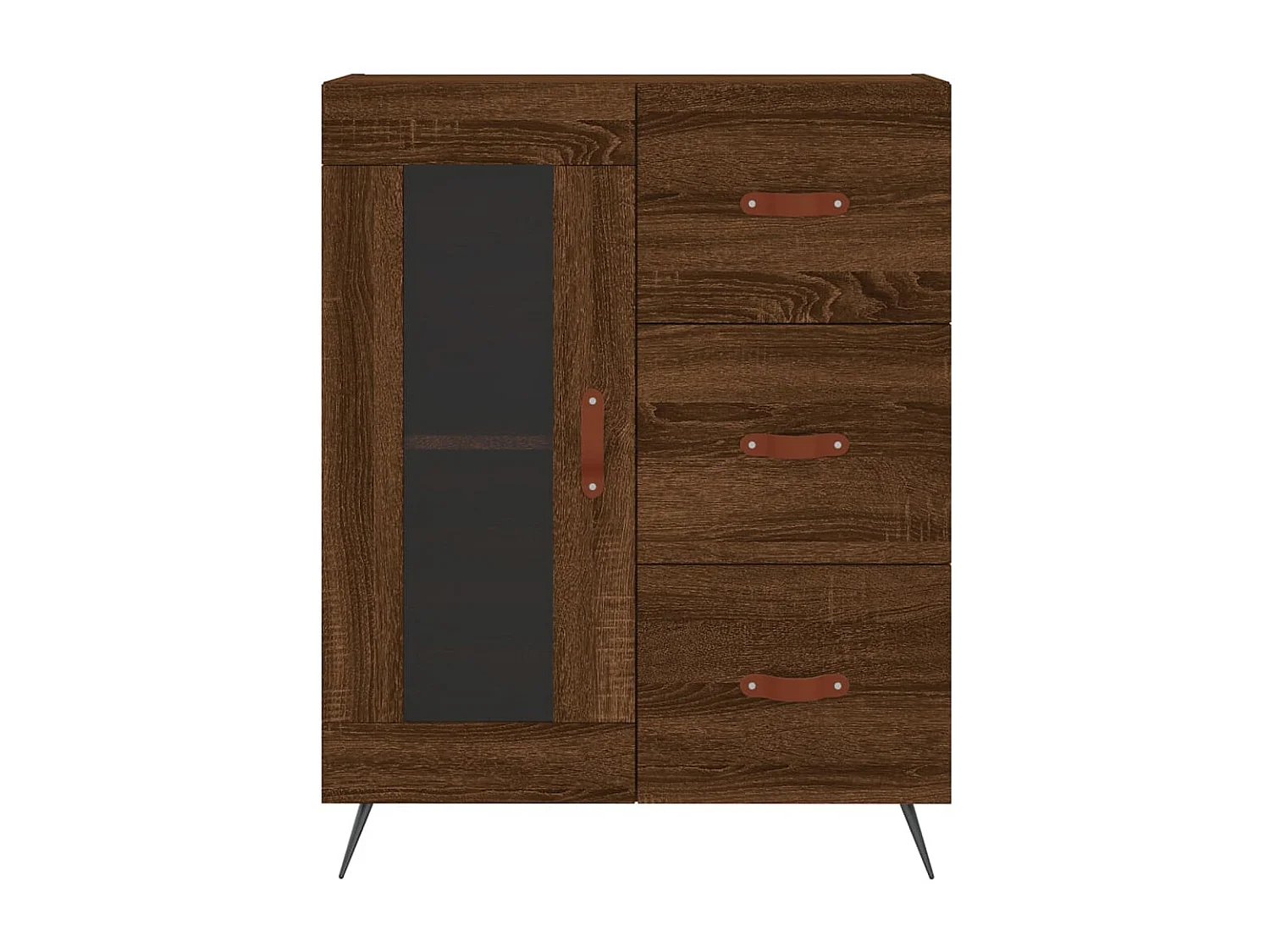 Credenza Rovere Marrone 69,5x34x180 cm in Legno Multistrato