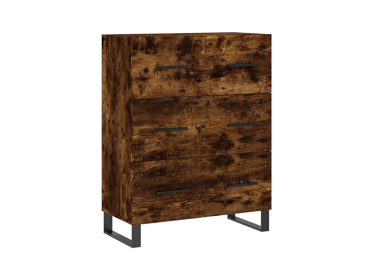 Buffet haut Chêne fumé 69,5x34x180 cm Bois d'ingénierie