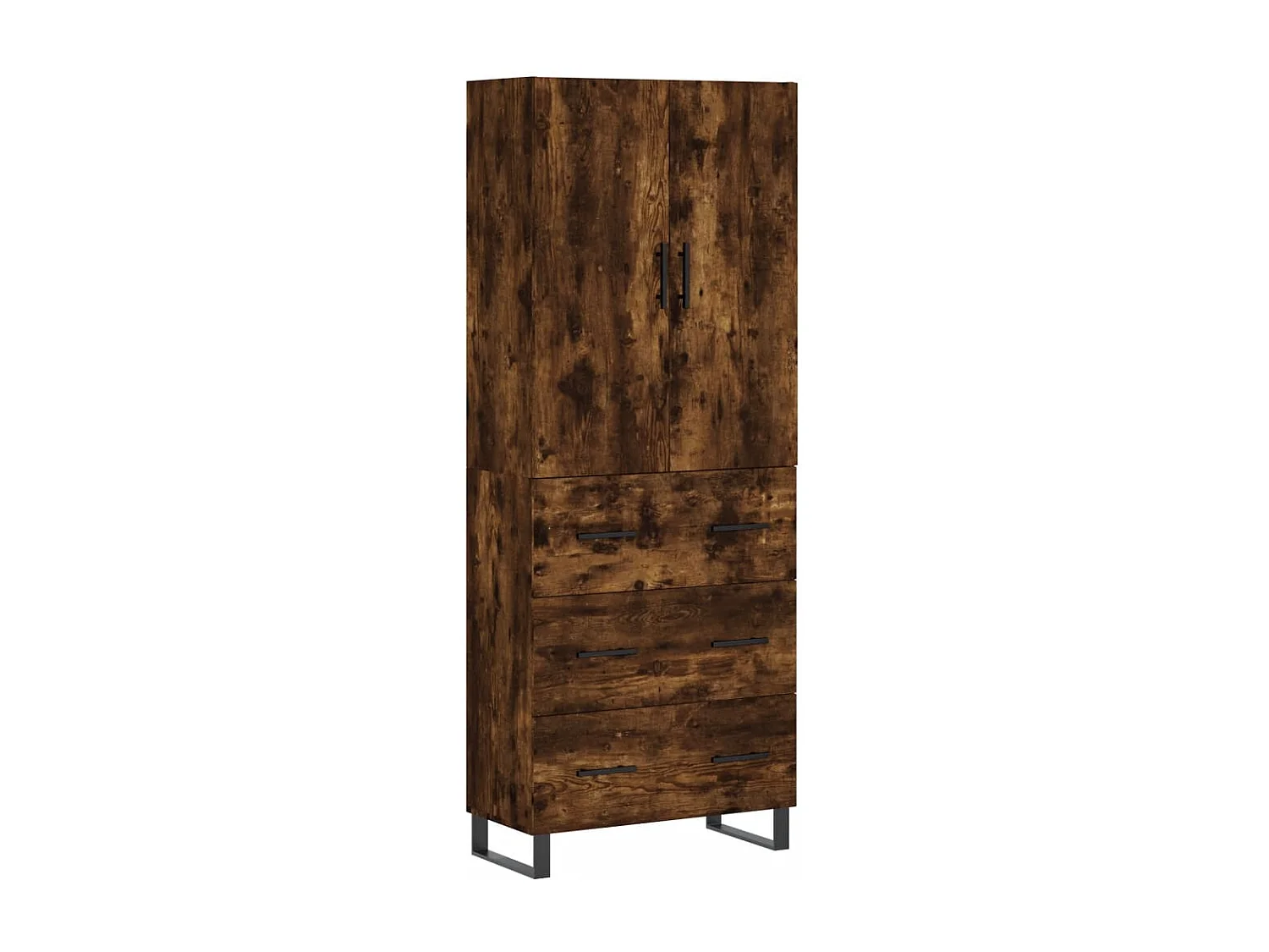 Buffet haut Chêne fumé 69,5x34x180 cm Bois d'ingénierie