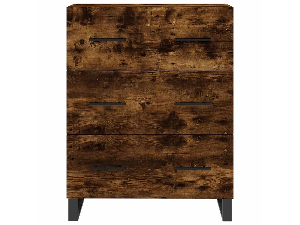 Hoge kast 69,5x34x180 cm bewerkt hout gerookt eikenkleurig