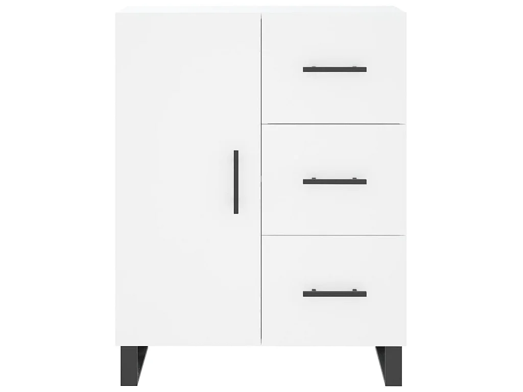 Credenza Bianca 69,5x34x180 cm in Legno Multistrato