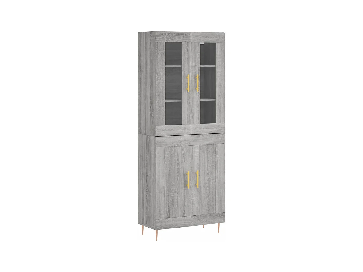 Highboard Grau Sonoma 69,5x34x180 cm Holzwerkstoff