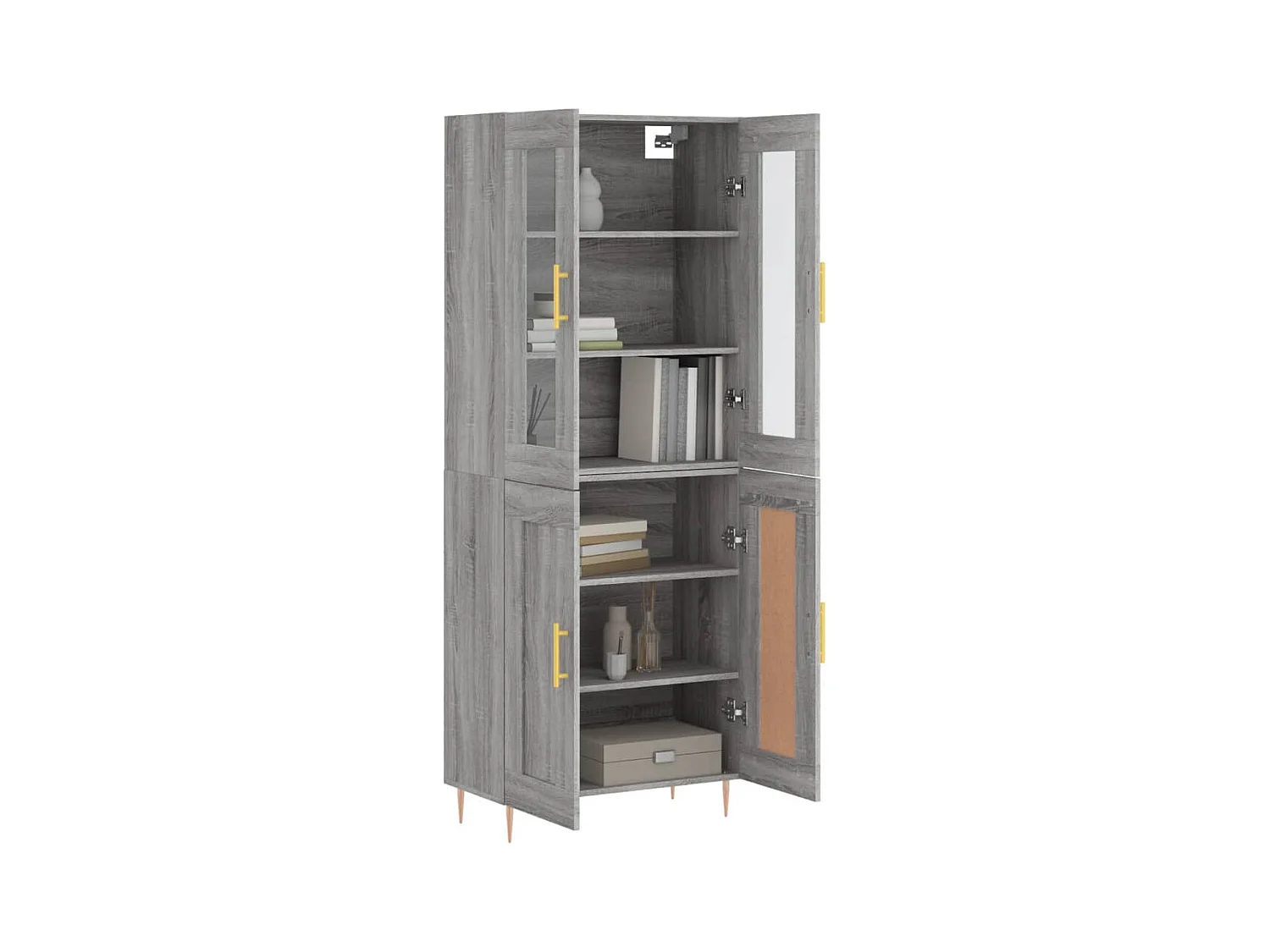 Highboard Grau Sonoma 69,5x34x180 cm Holzwerkstoff