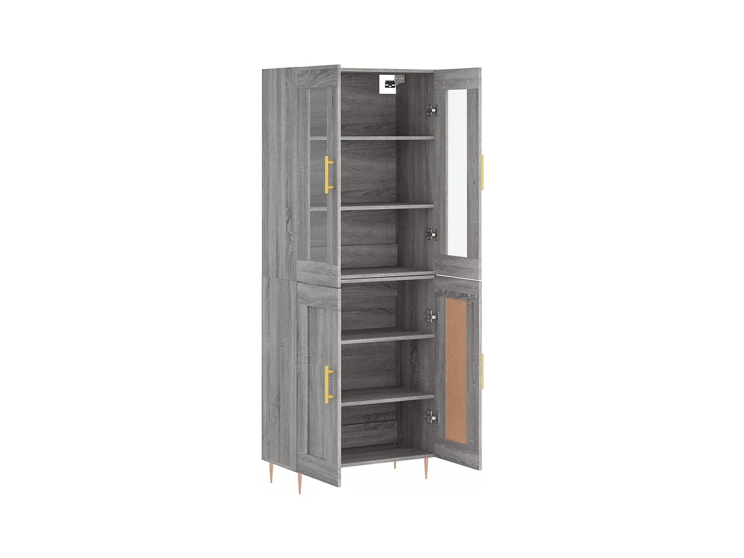 Highboard Grau Sonoma 69,5x34x180 cm Holzwerkstoff