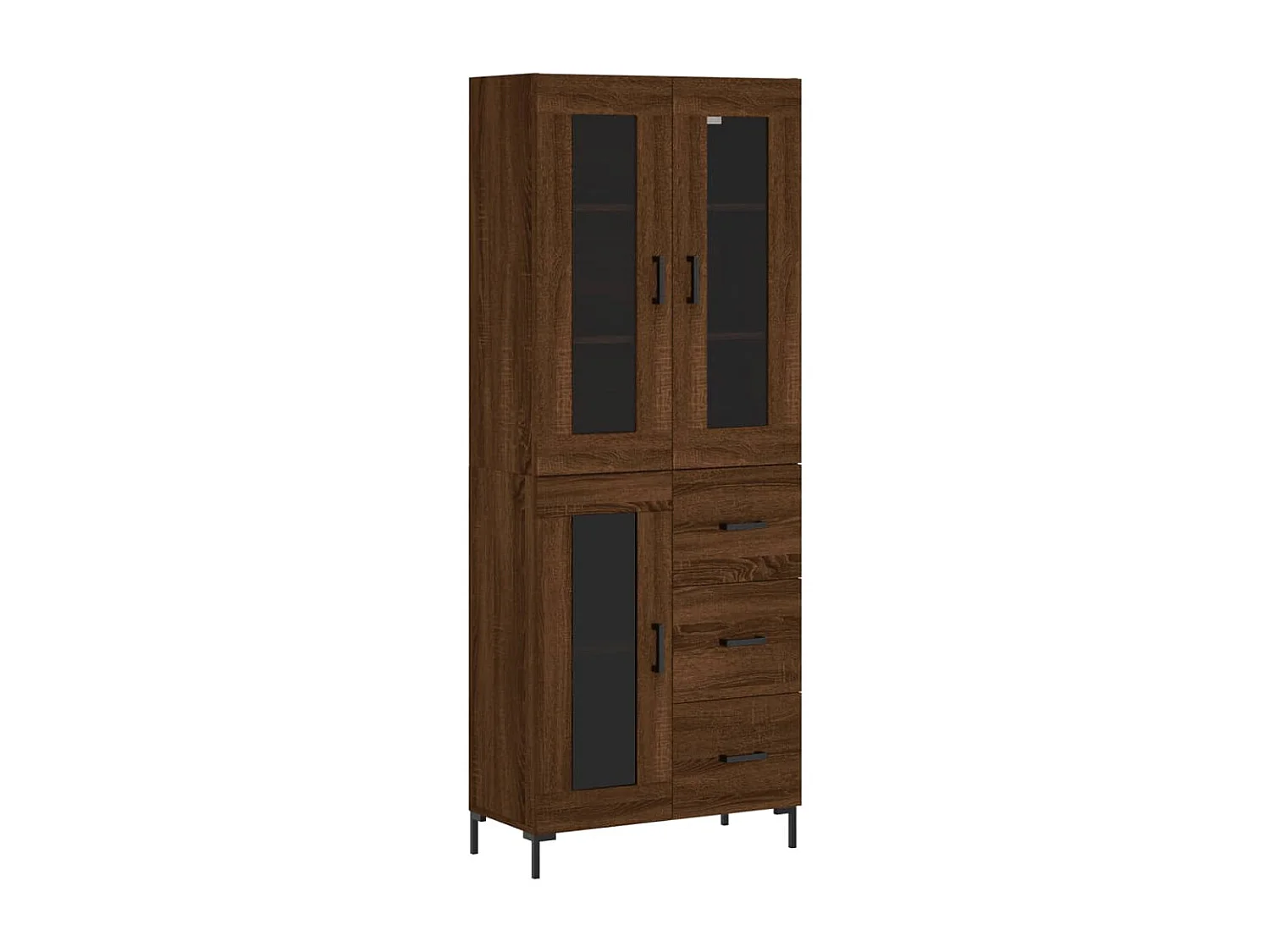 Buffet haut Chêne marron 69,5x34x180 cm Bois d'ingénierie