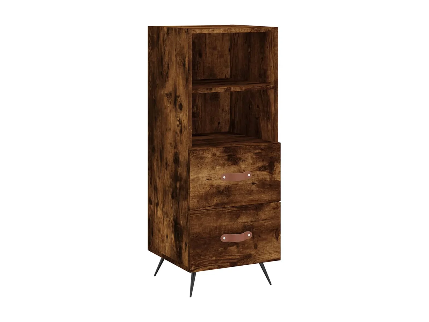 Hoge kast 34,5x34x180 cm bewerkt hout gerookt eikenkleurig