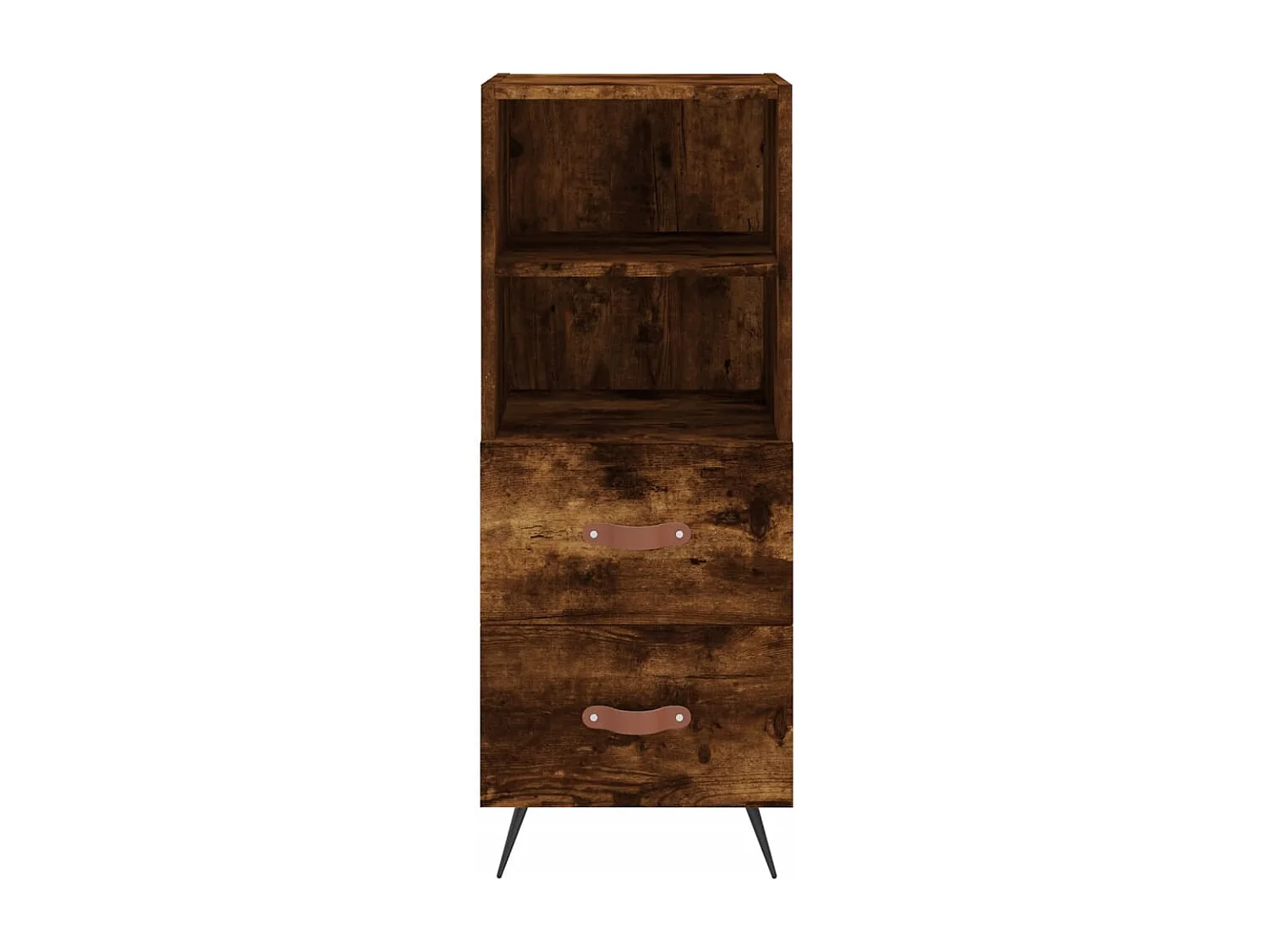 Hoge kast 34,5x34x180 cm bewerkt hout gerookt eikenkleurig