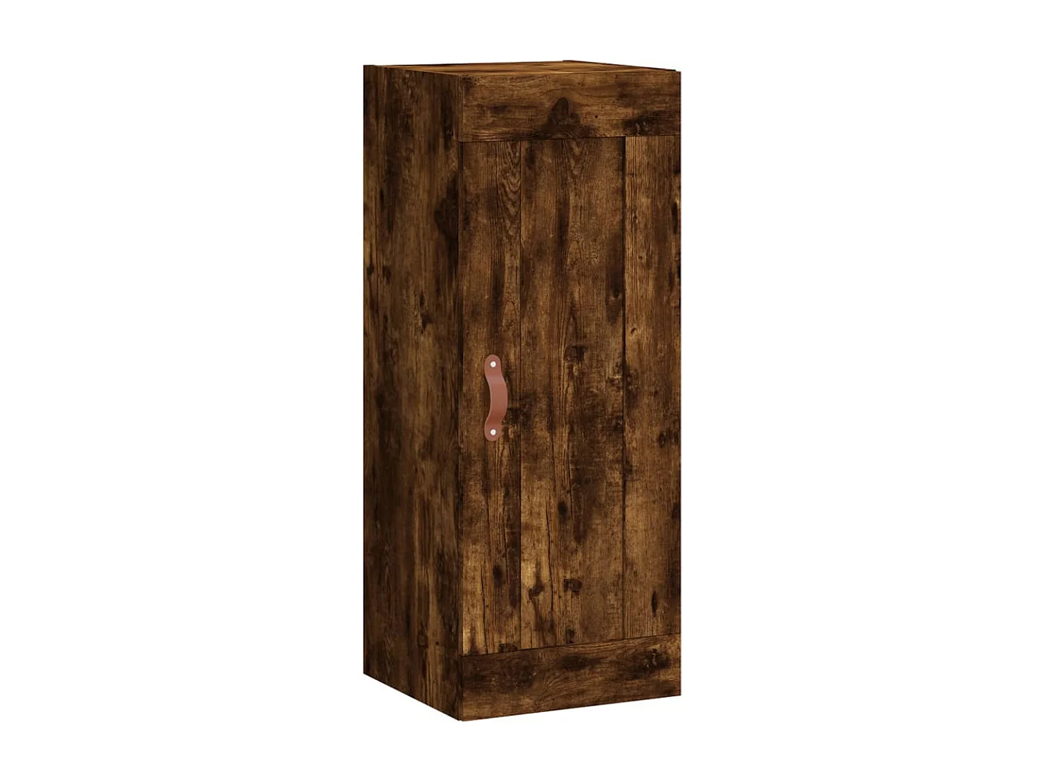Hoge kast 34,5x34x180 cm bewerkt hout gerookt eikenkleurig