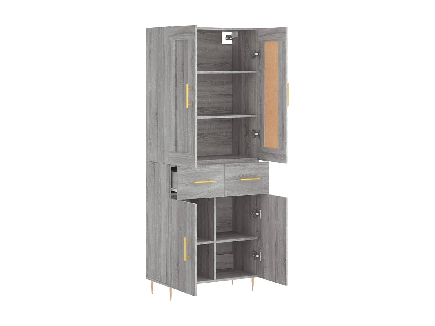 Buffet haut Sonoma gris 69,5x34x180 cm Bois d'ingénierie