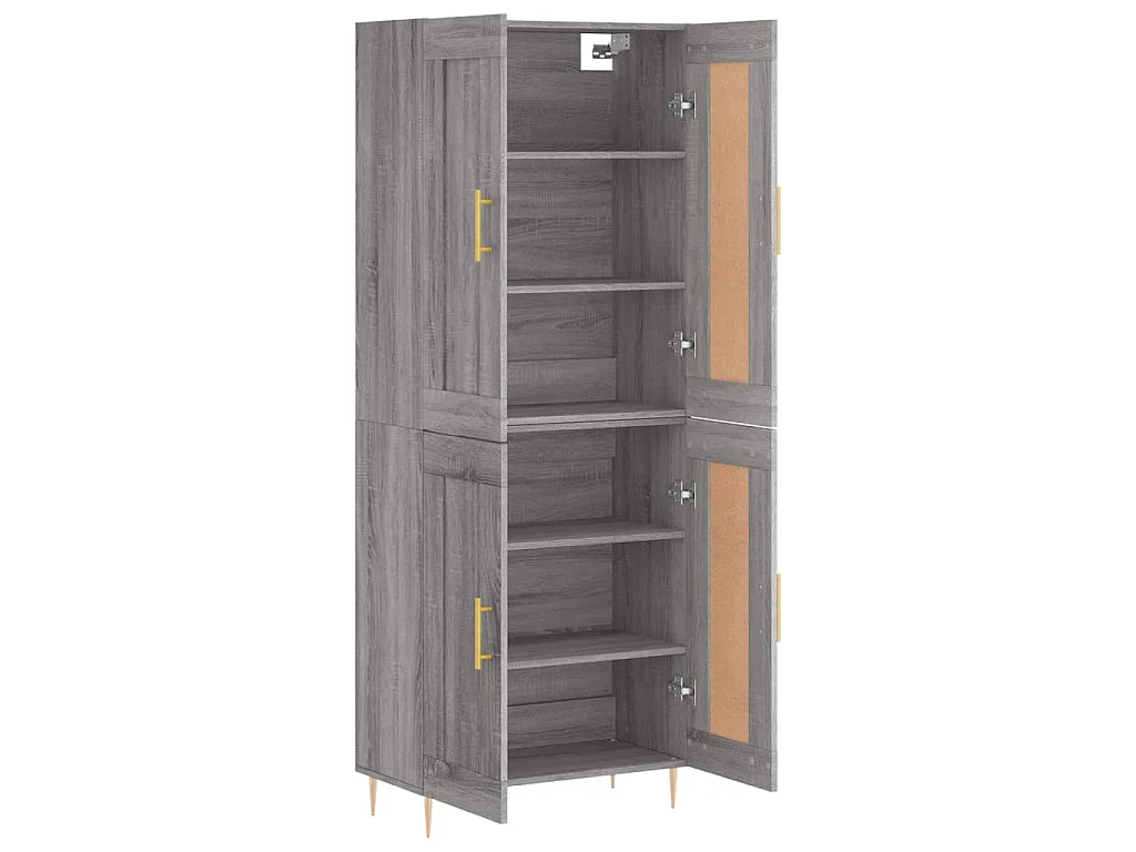 Buffet haut Sonoma gris 69,5x34x180 cm Bois d'ingénierie