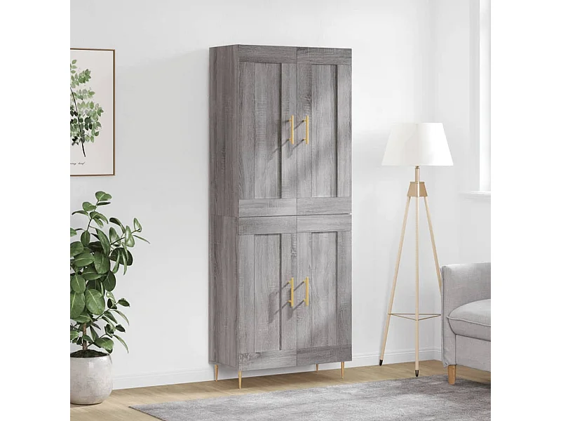 Buffet haut Sonoma gris 69,5x34x180 cm Bois d'ingénierie