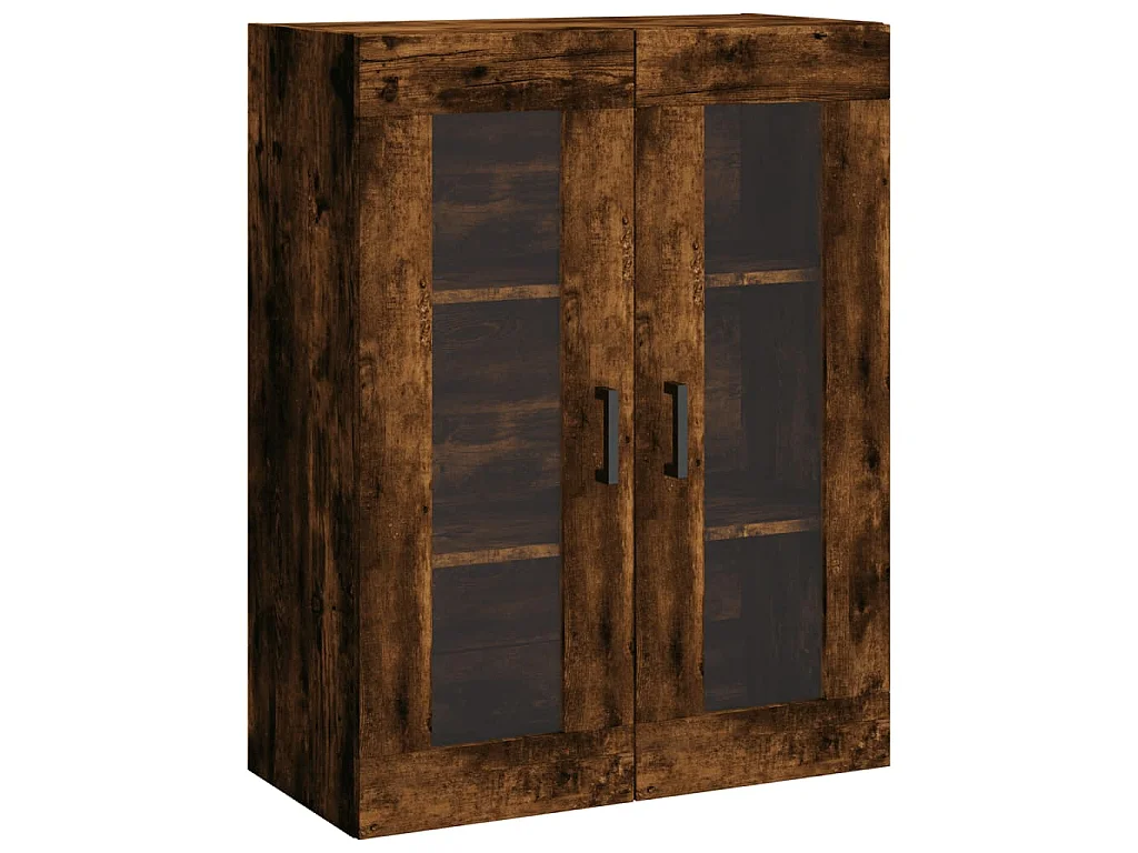 Hoge kast 69,5x34x180 cm bewerkt hout gerookt eikenkleurig