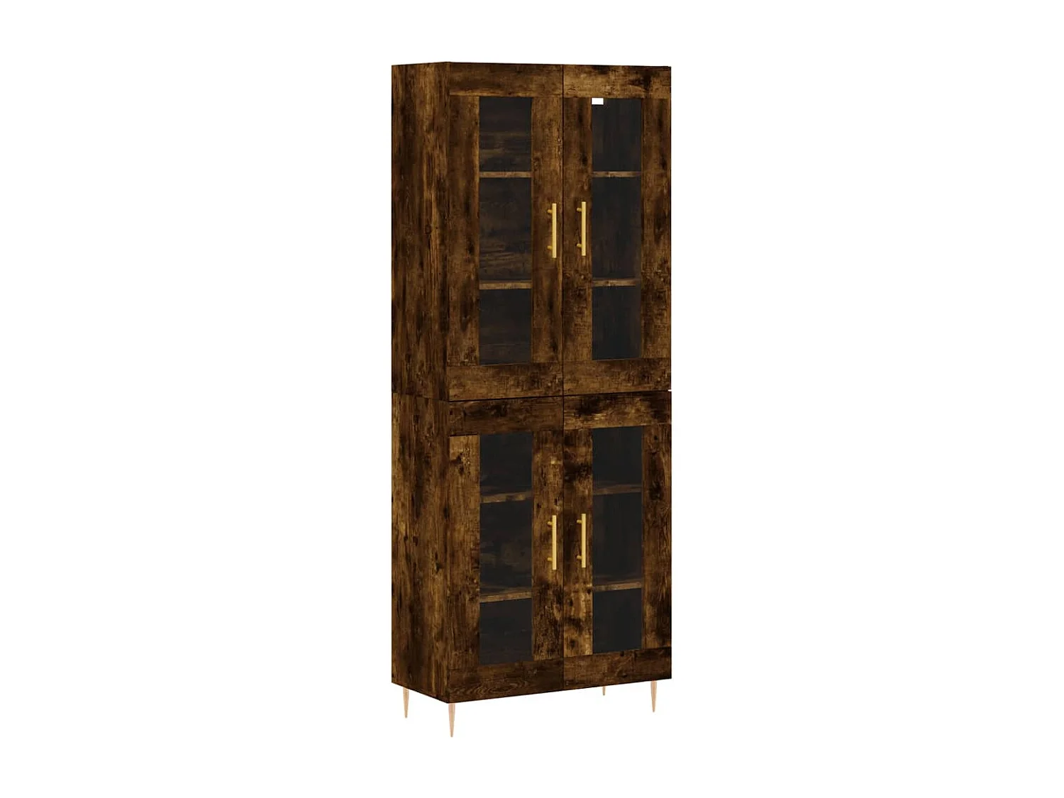 Buffet haut Chêne fumé 69,5x34x180 cm Bois d'ingénierie