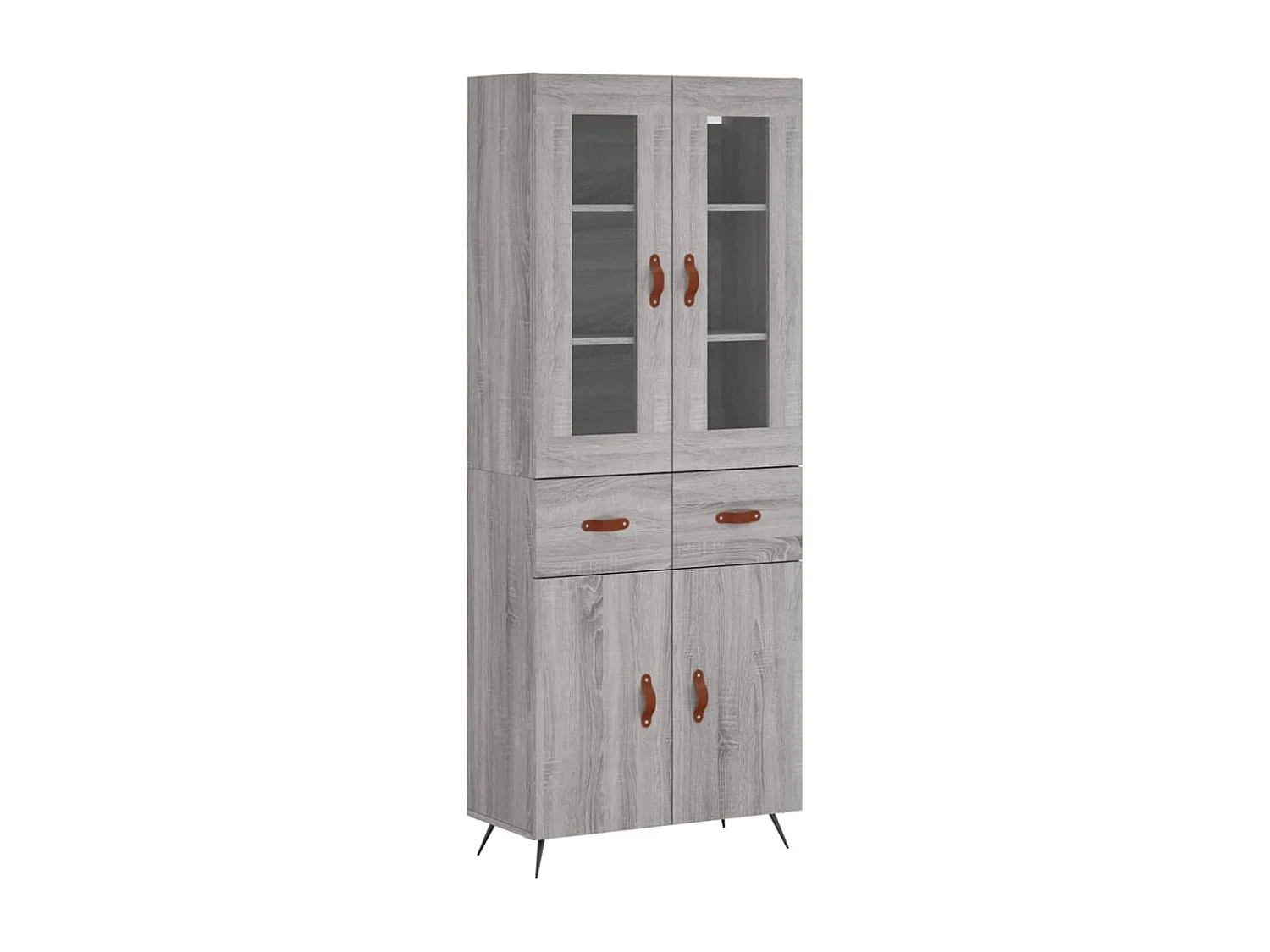 Aparador alto madera contrachapada gris sonoma 69,5x34x180 cm