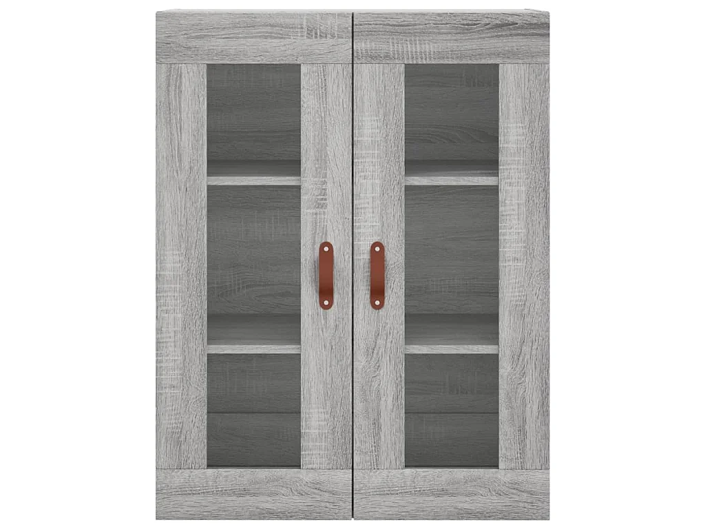 Aparador alto madera contrachapada gris sonoma 69,5x34x180 cm