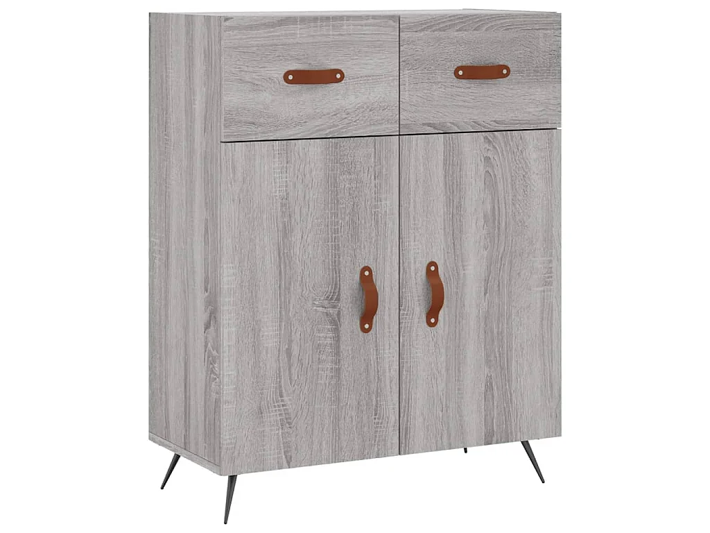 Aparador alto madera contrachapada gris sonoma 69,5x34x180 cm