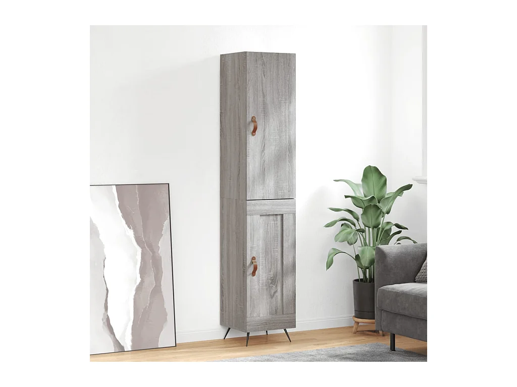 Buffet haut Sonoma gris 34,5x34x180 cm Bois d'ingénierie