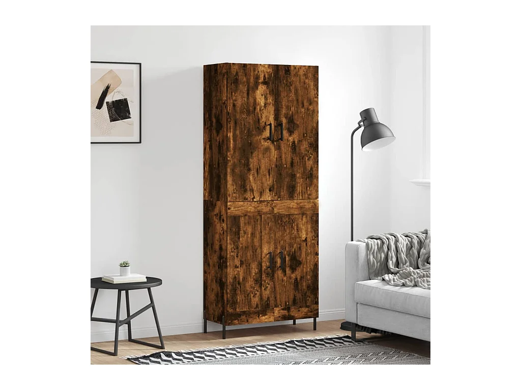 Highboard Räuchereiche 69,5x34x180 cm Holzwerkstoff