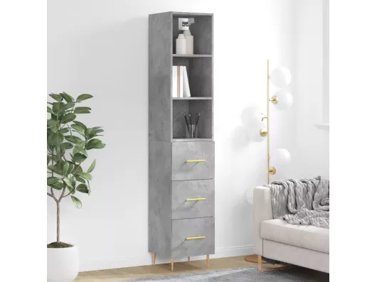 Kauf Unique Highboard Betongrau 34,5x34x180 cm Holzwerkstoff