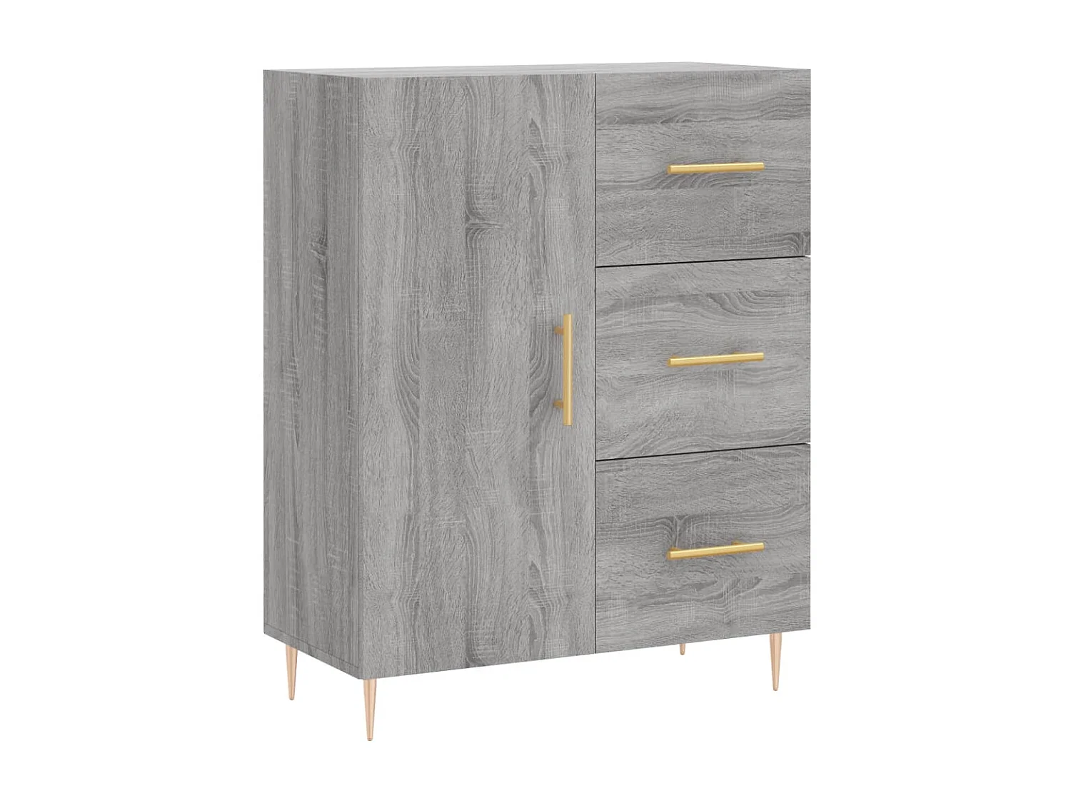 Credenza Grigio Sonoma 69,5x34x180 cm in Legno Multistrato