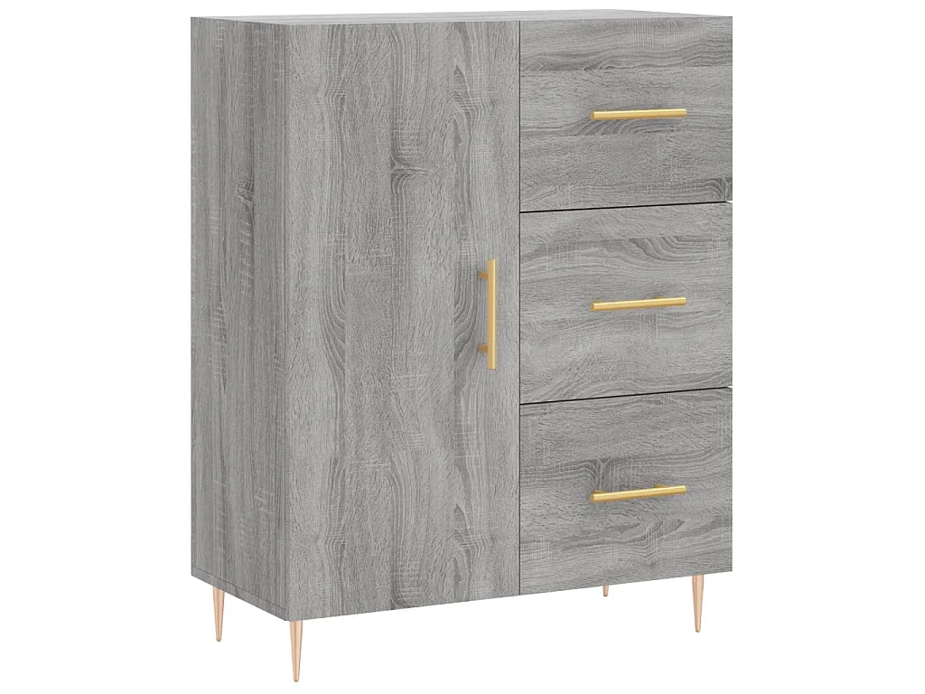 Highboard Grau Sonoma 69,5x34x180 cm Holzwerkstoff