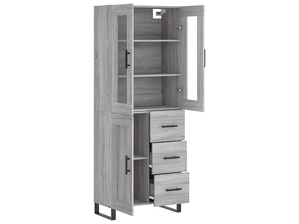Buffet haut Sonoma gris 69,5x34x180 cm Bois d'ingénierie