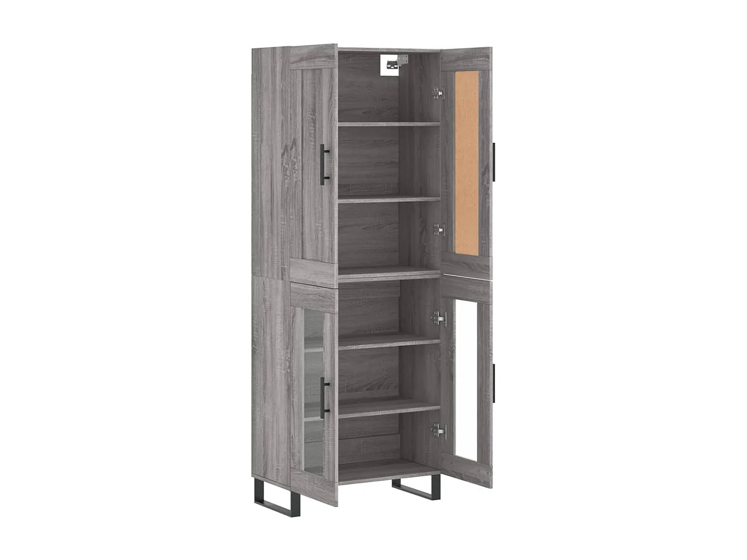 Credenza Grigio Sonoma 69,5x34x180 cm in Legno Multistrato