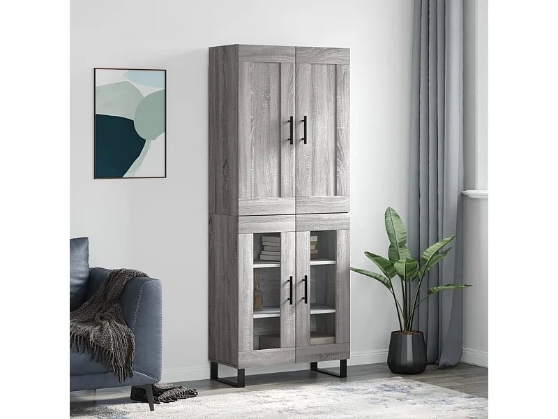 Armário alto 69,5x34x180 cm derivados de madeira sonoma cinza