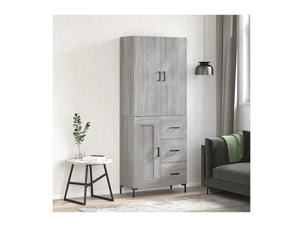 Buffet haut Sonoma gris 69,5x34x180 cm Bois d'ingénierie