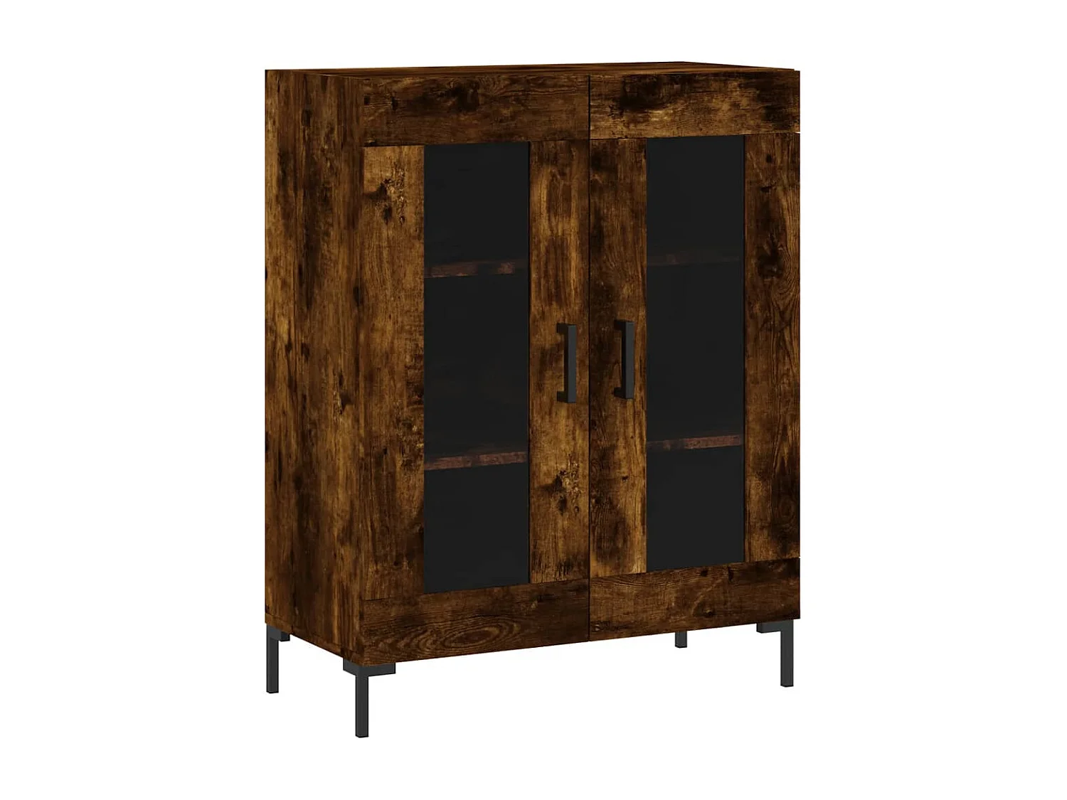 Hoge kast 69,5x34x180 cm bewerkt hout gerookt eikenkleurig