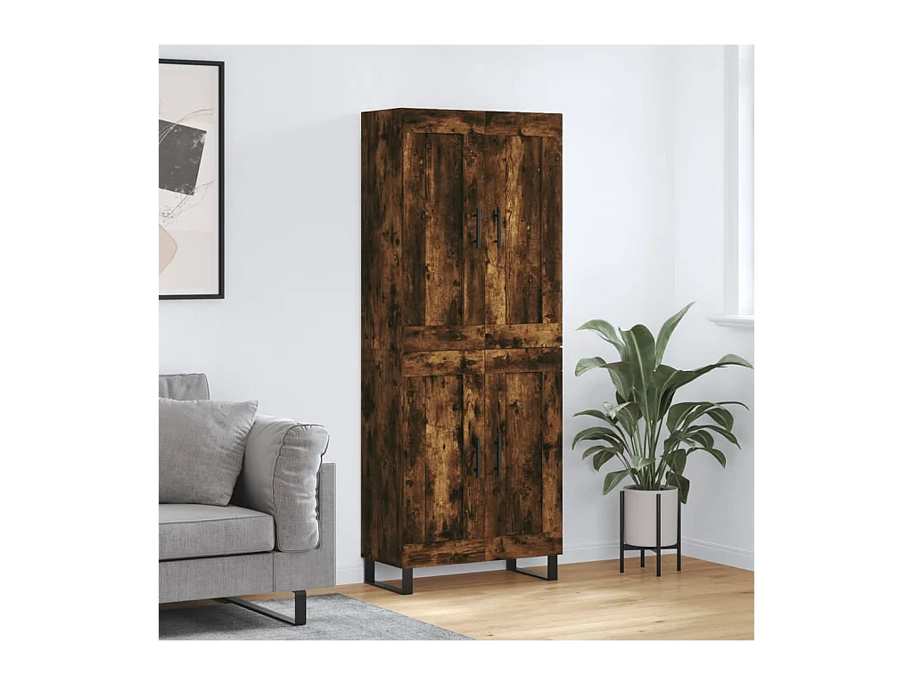 Credenza Rovere Fumo  69,5x34x180 cm in Legno Multistrato