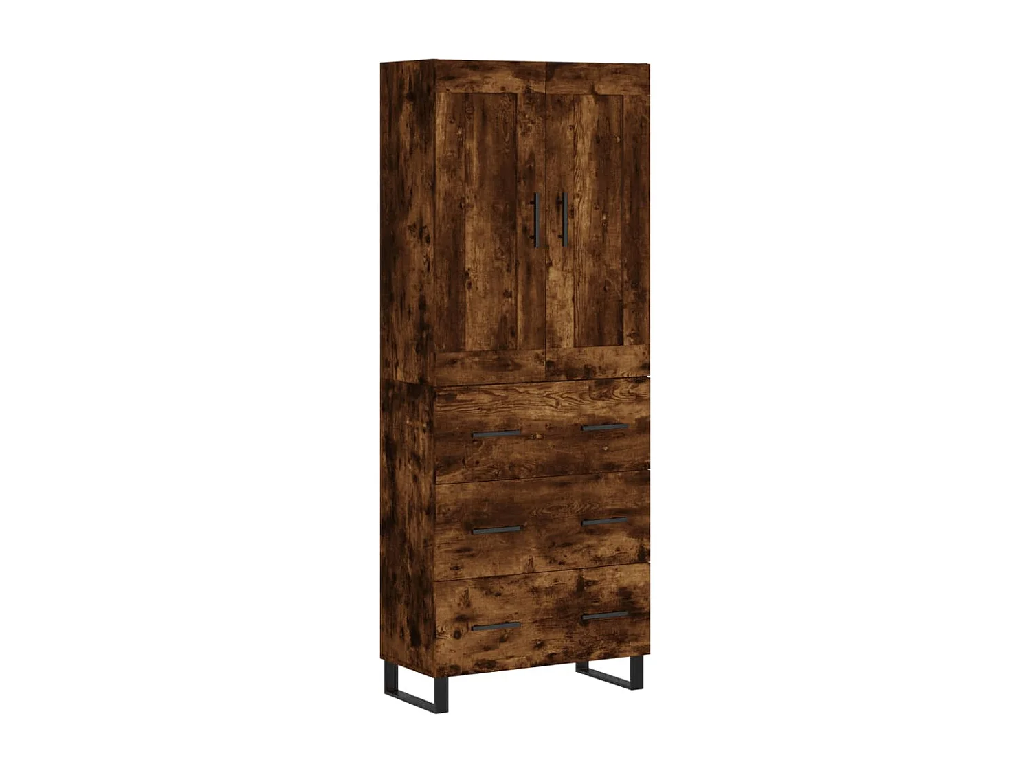Buffet haut Chêne fumé 69,5x34x180 cm Bois d'ingénierie