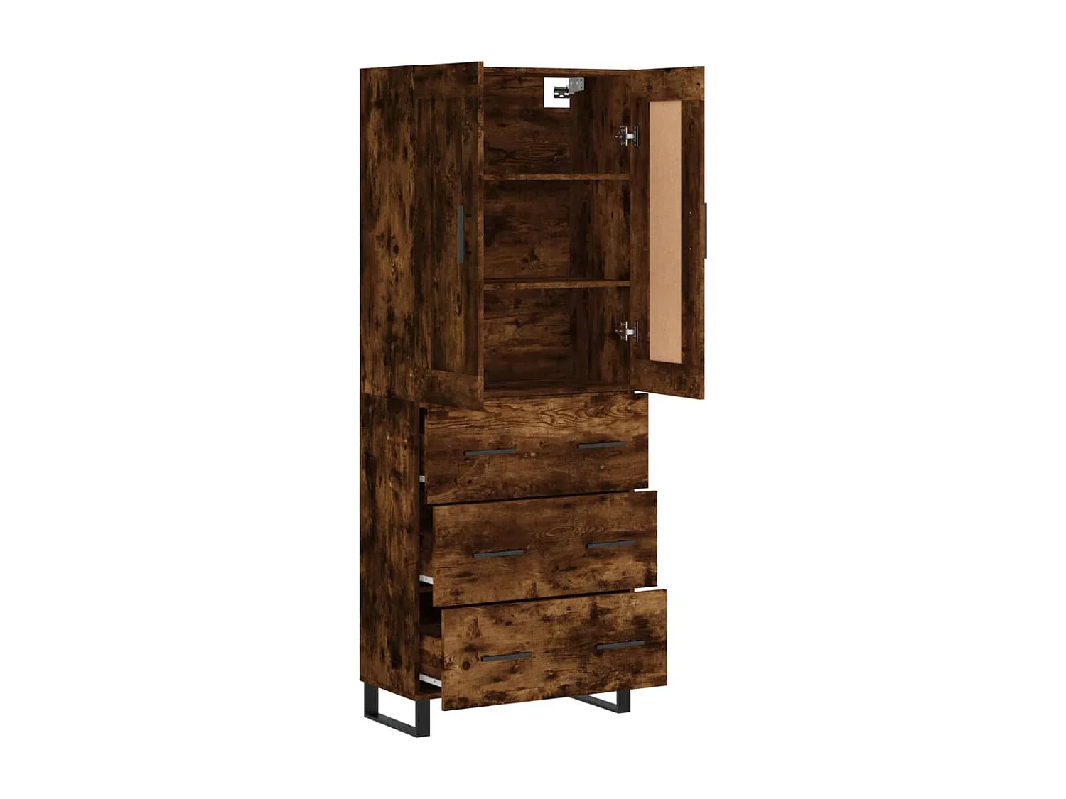 Highboard Räuchereiche 69,5x34x180 cm Holzwerkstoff