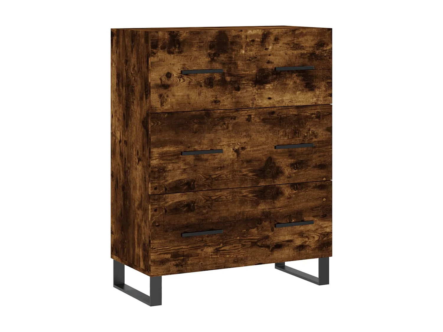 Buffet haut Chêne fumé 69,5x34x180 cm Bois d'ingénierie
