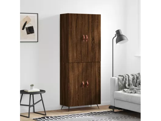 Kauf Unique Highboard Braun Eichen-Optik 69,5x34x180 cm Holzwerkstoff