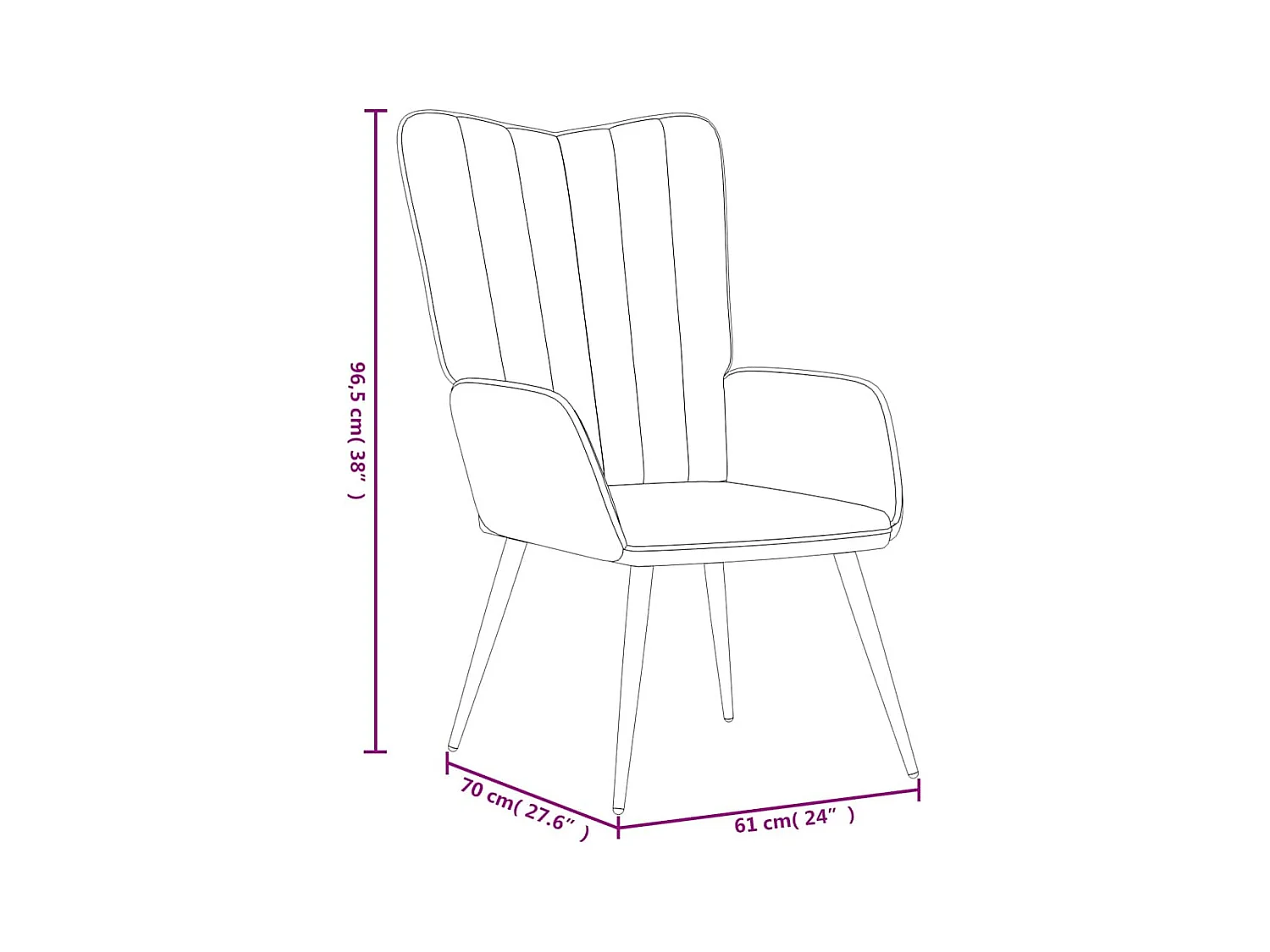 Chaise de relaxation Vert foncé Velours