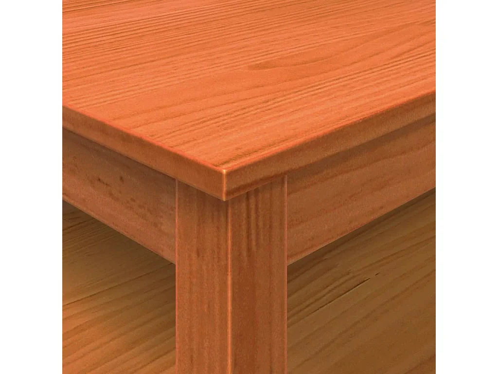 Salontafel 100x100x40 cm massief grenenhout wasbruin