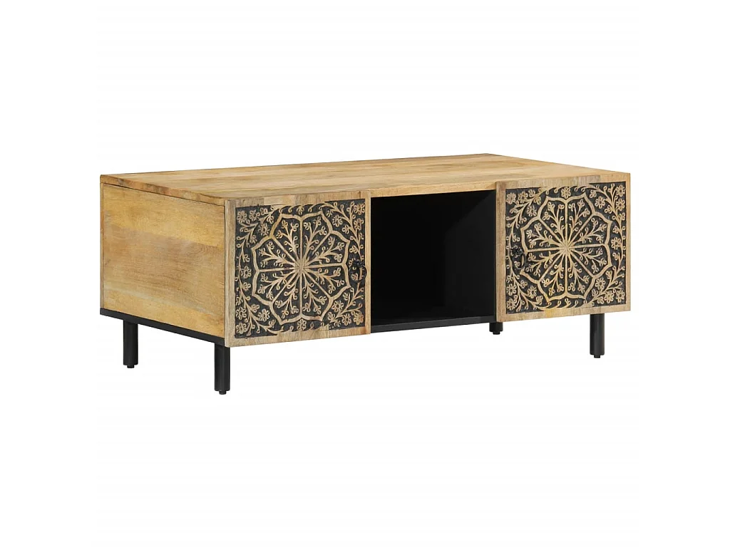 Tavolino da Salotto 100x54x40 cm in Legno Massello di Mango