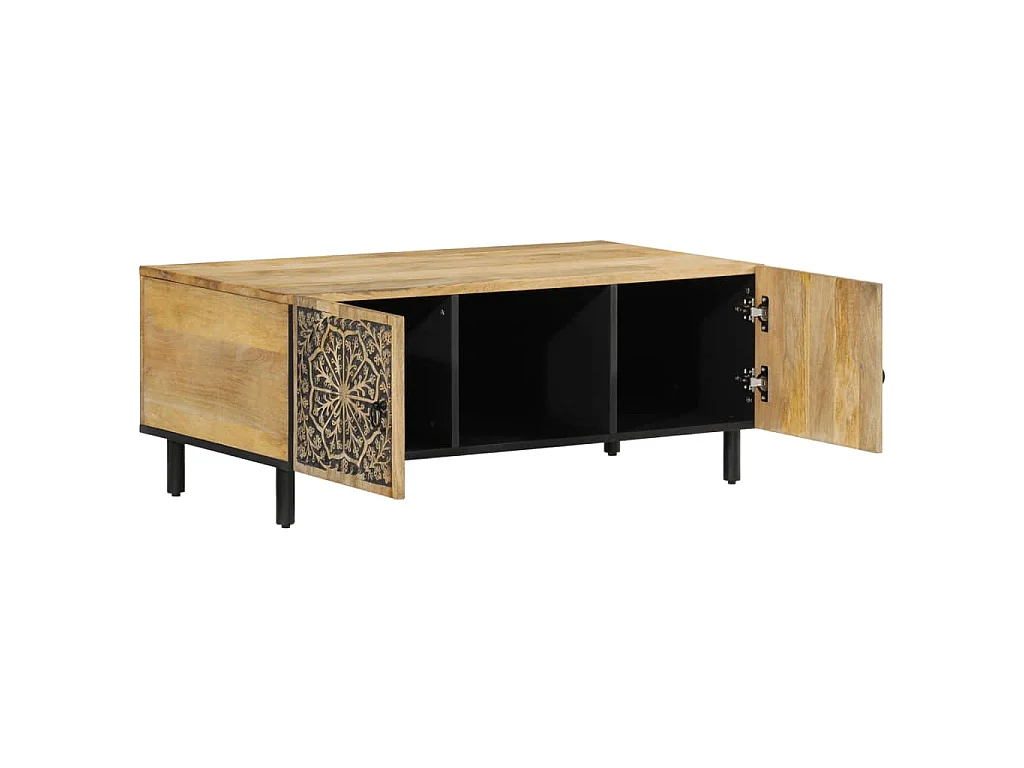 Tavolino da Salotto 100x54x40 cm in Legno Massello di Mango