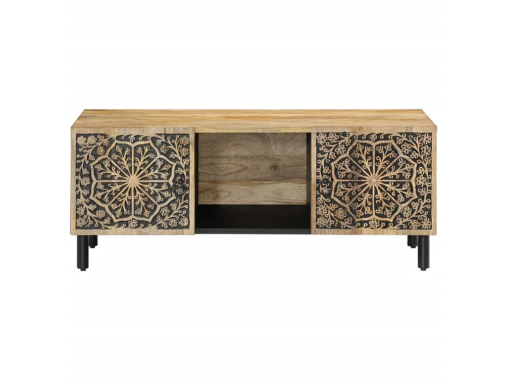 Tavolino da Salotto 100x54x40 cm in Legno Massello di Mango