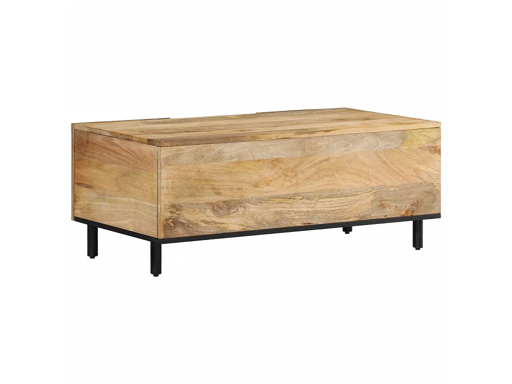 Tavolino da Salotto 100x54x40 cm in Legno Massello di Mango