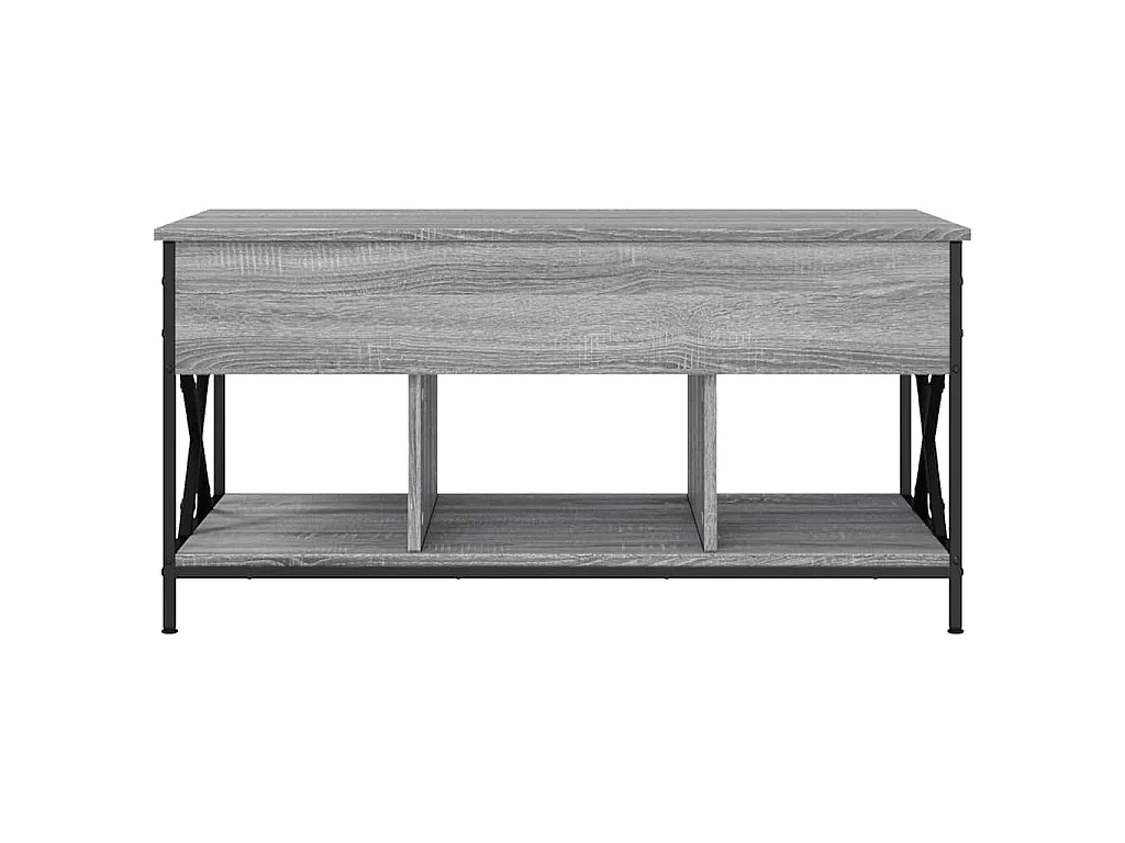 Table basse sonoma gris 100x55x50 cm bois d'ingénierie et métal