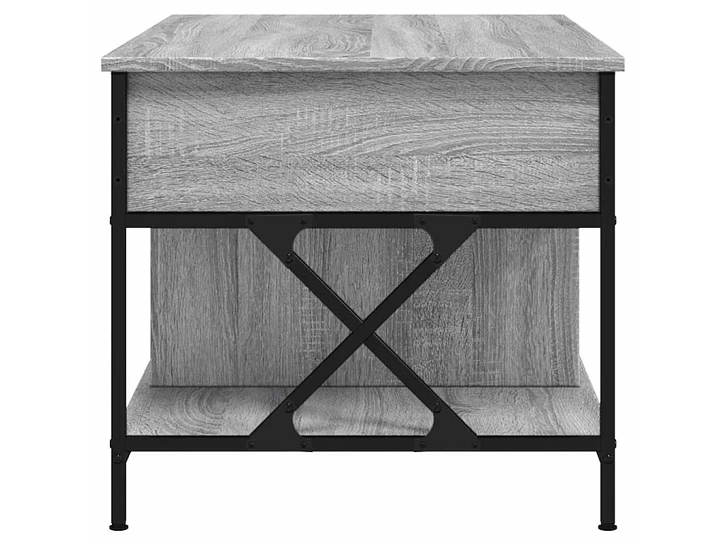 Table basse sonoma gris 100x55x50 cm bois d'ingénierie et métal