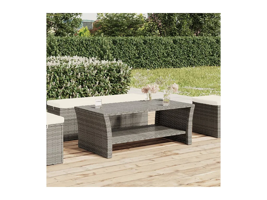 Salontafel 100x50x40 cm poly rattan grijs