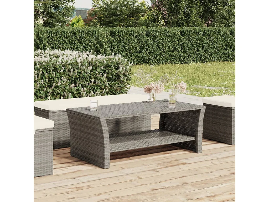 Tavolino Grigio 100x50x40 cm in Polyrattan